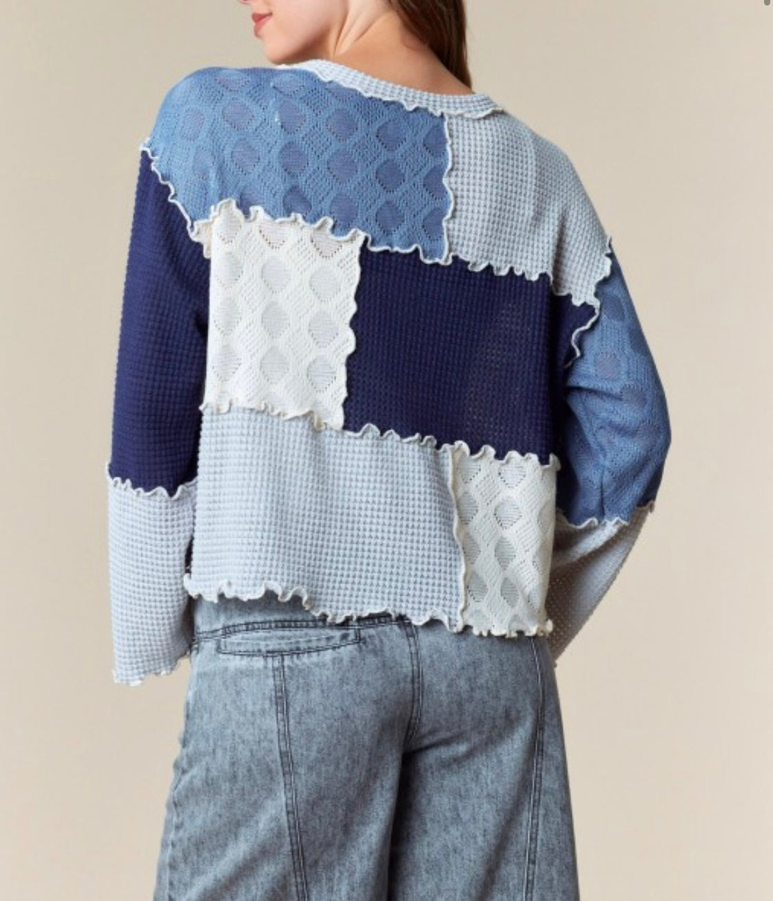 Blue Patchwork Top