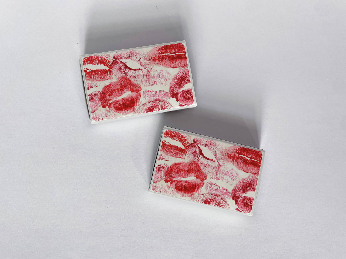 Kisses Lipstick Kiss Marks Red and Pink Matchbook