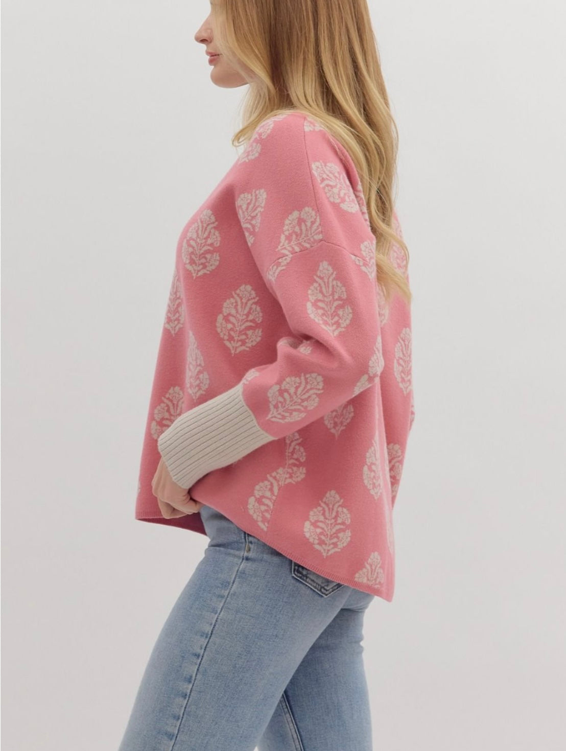 Blush Leaf Sweater