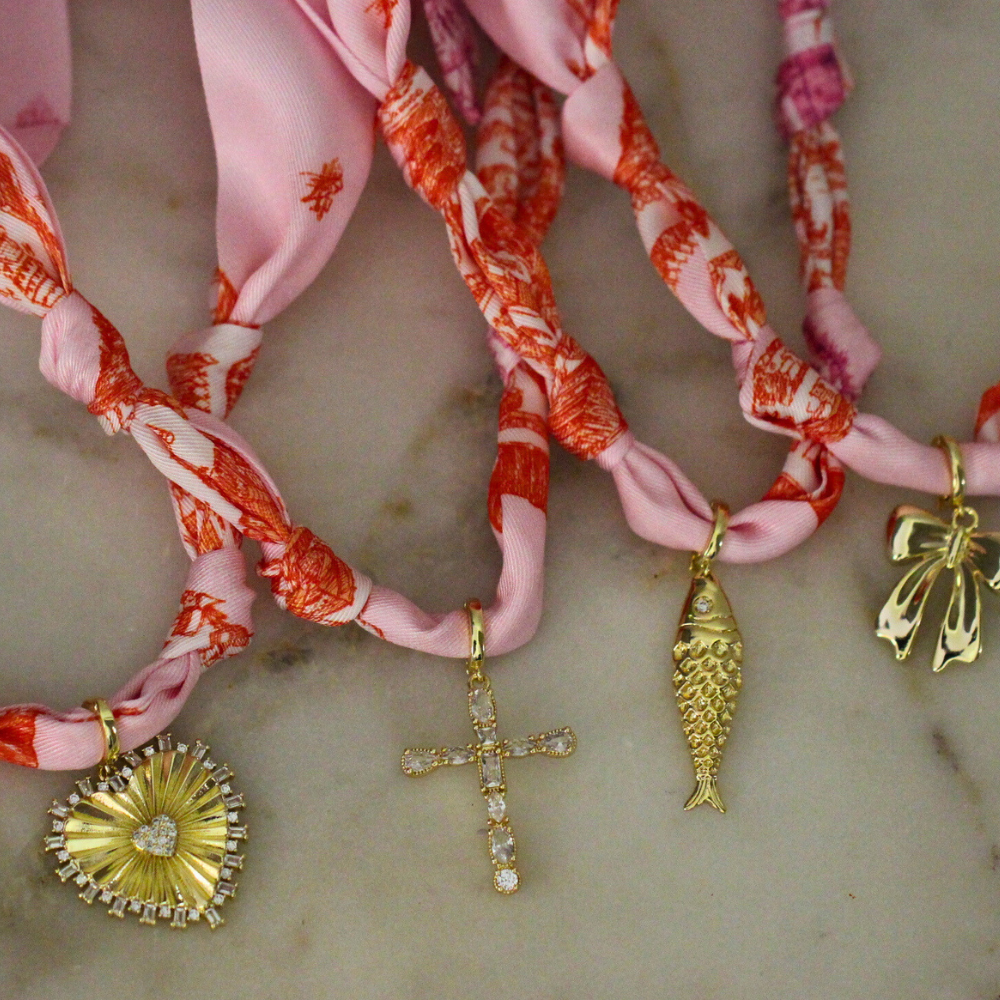 Blush Tied Charm Necklace