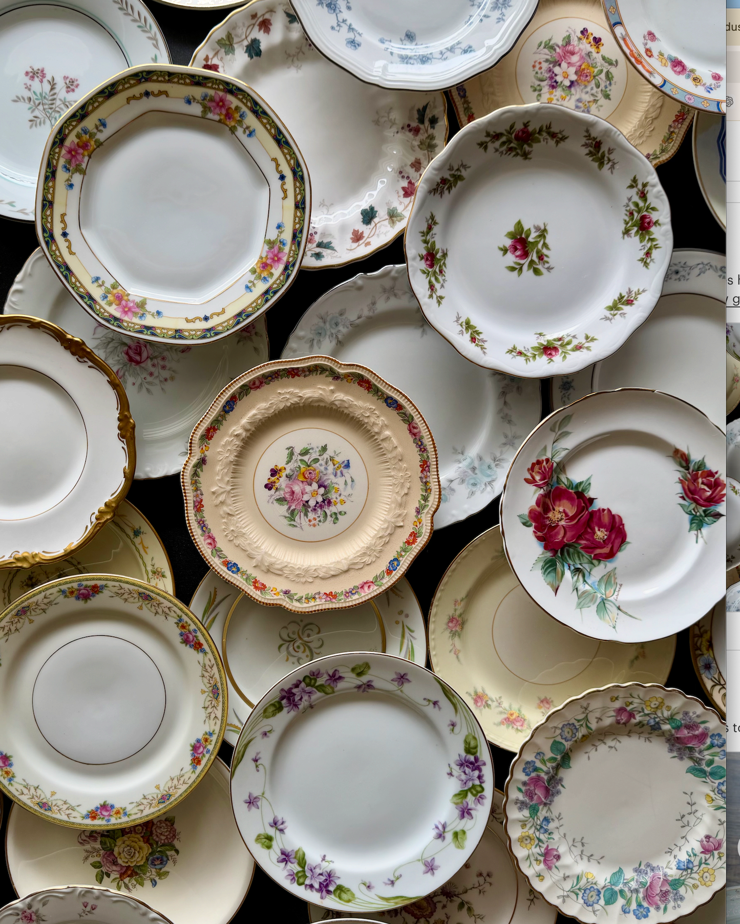 Vintage Mismatched China Dessert Plates