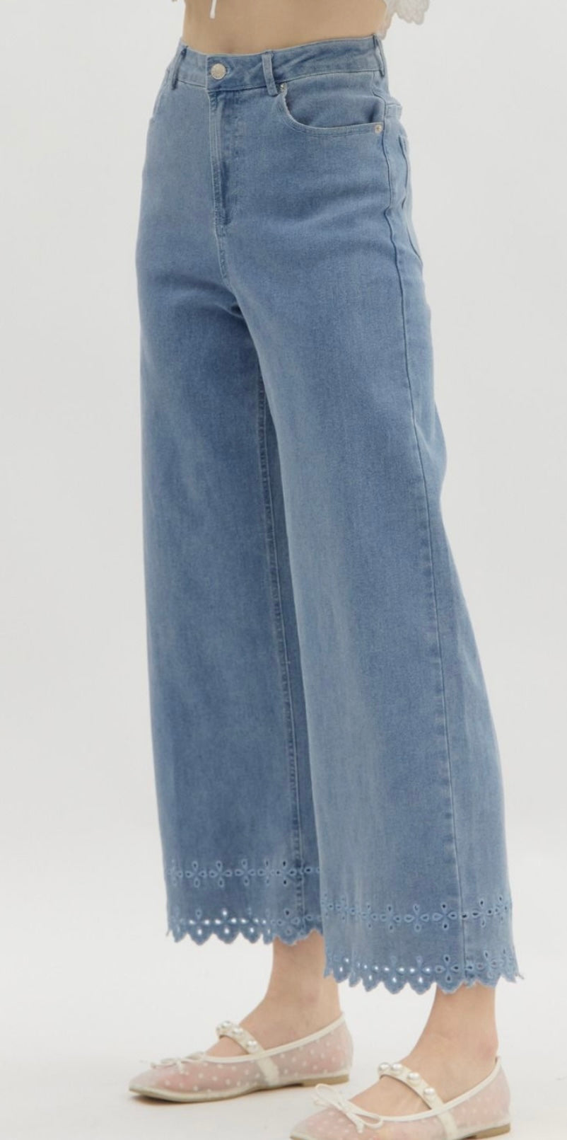 Scalloped Denim Jeans