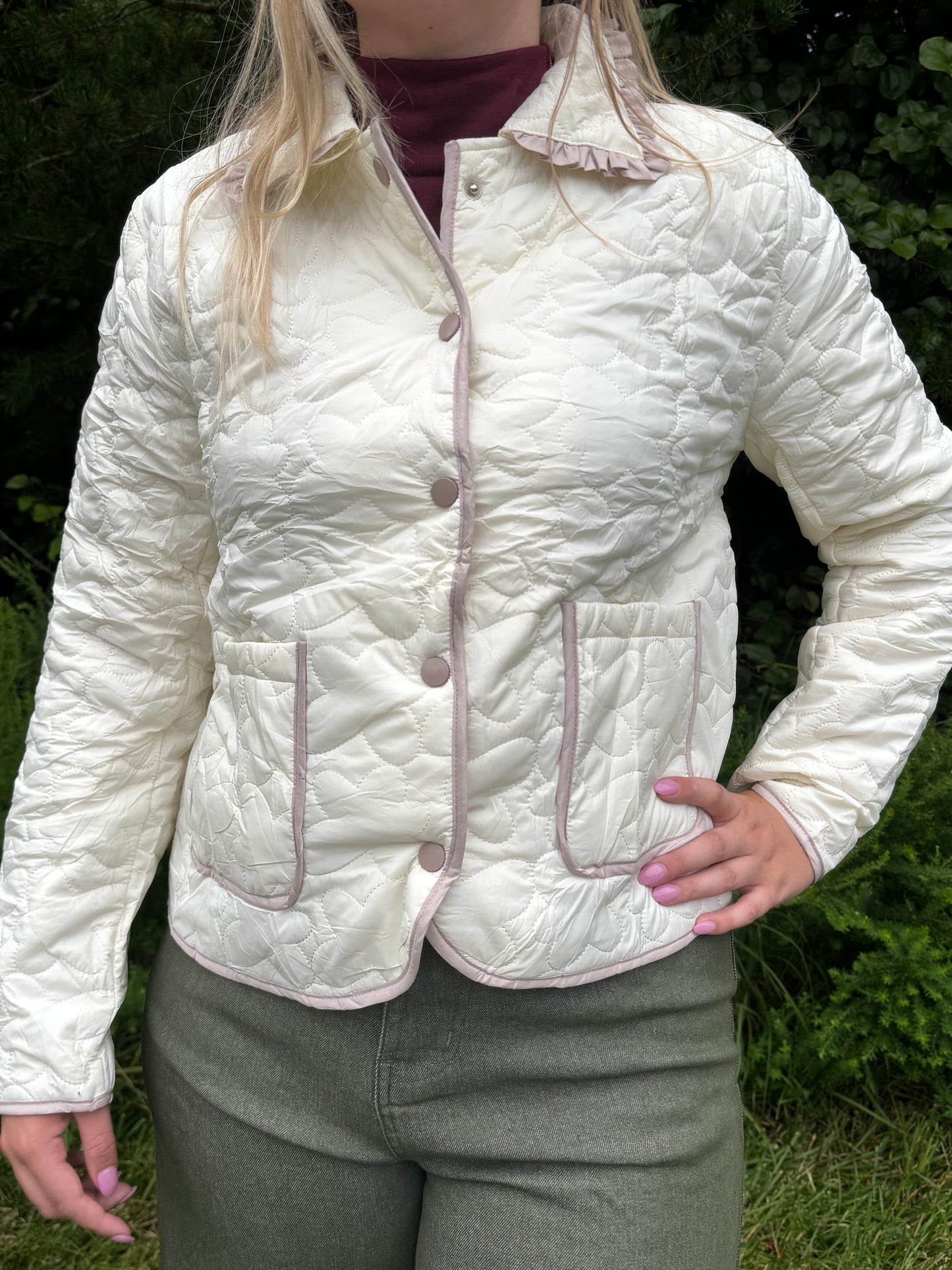 Cream Quilted Jacket