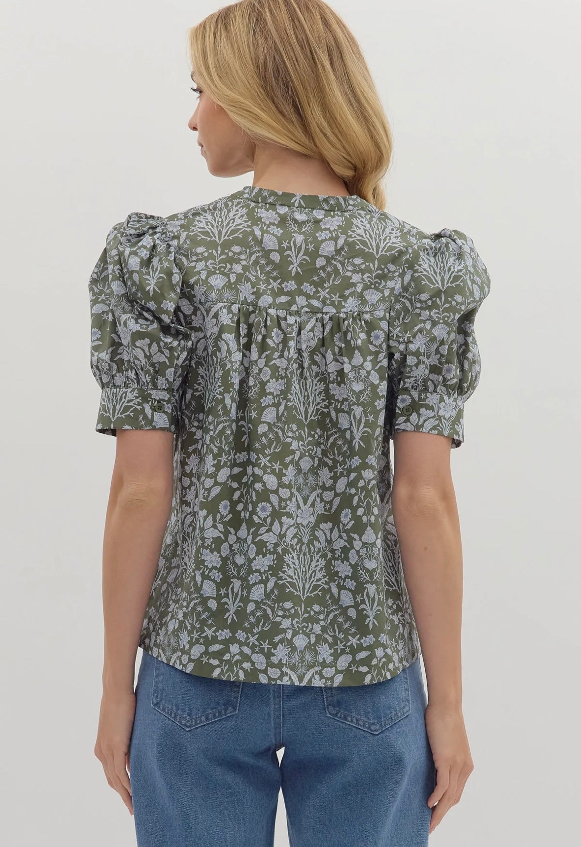 Blue Garden Floral Top