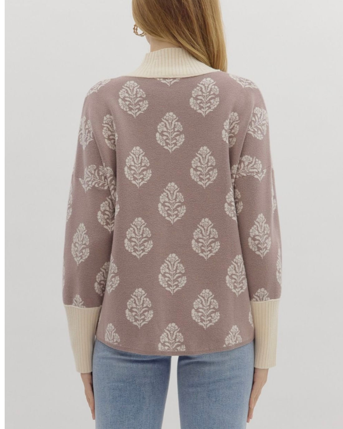 Mauve Leaf Sweater