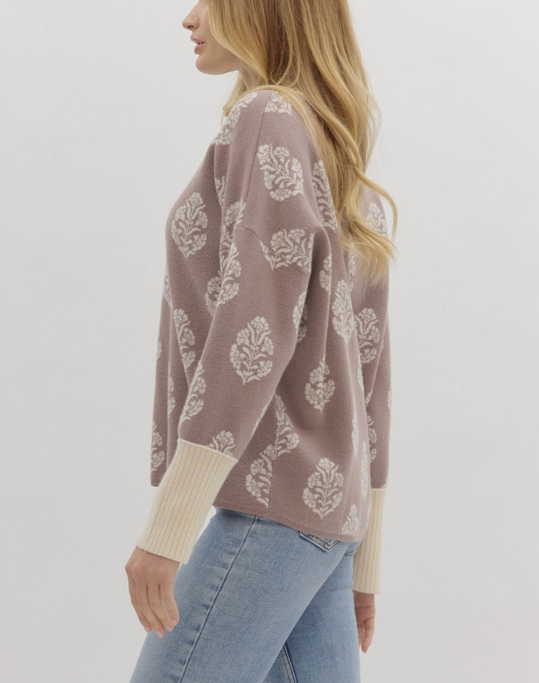 Mauve Leaf Sweater