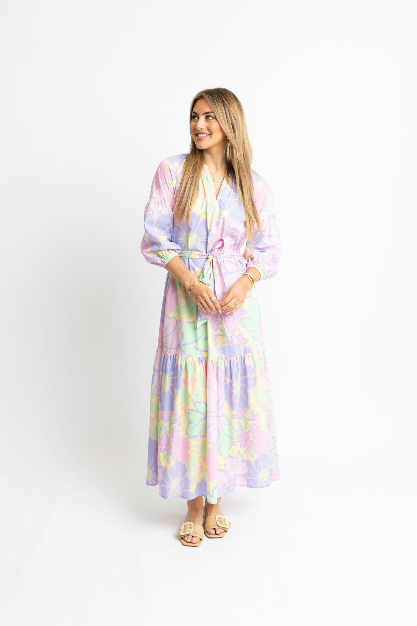 Pastel Floral Maxi Dress