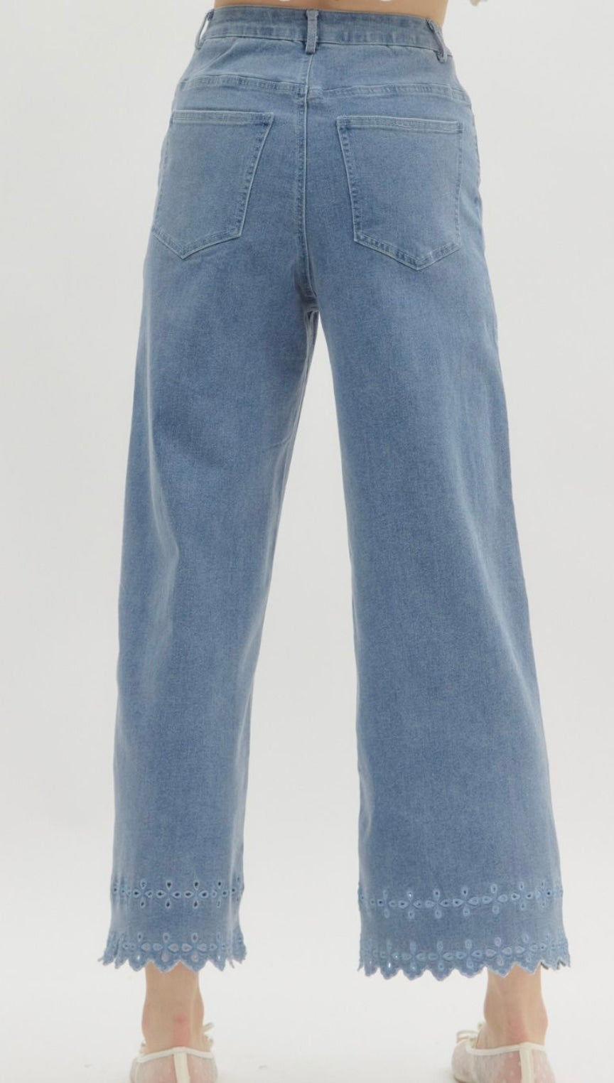 Scalloped Denim Jeans