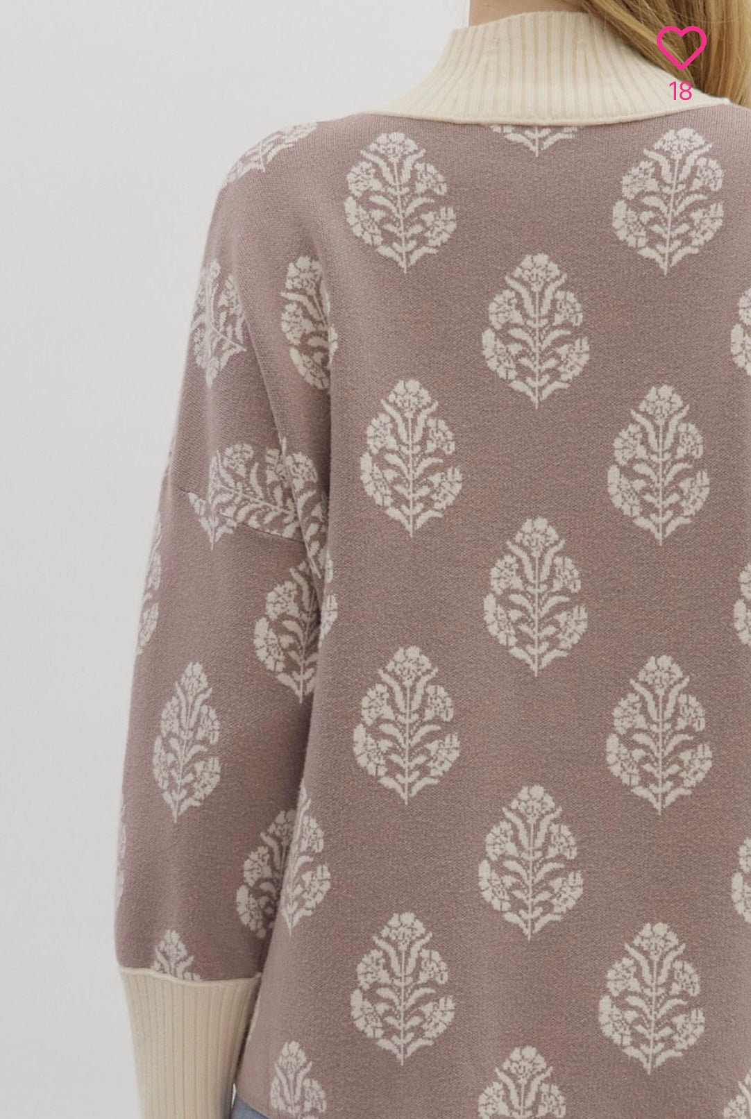 Mauve Leaf Sweater