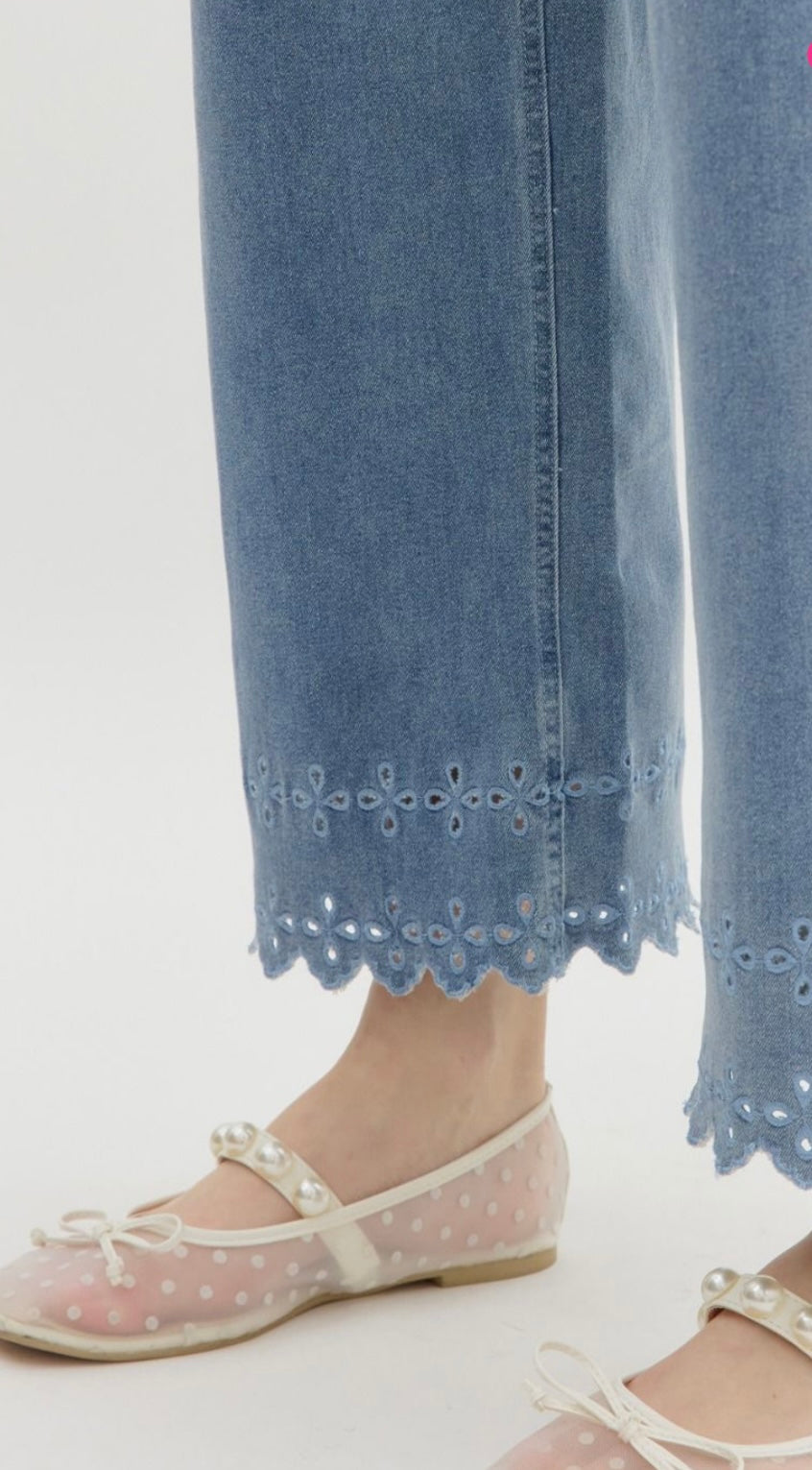 Scalloped Denim Jeans