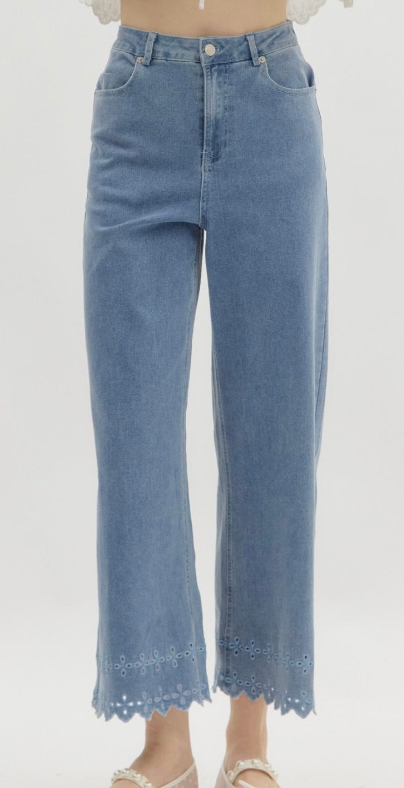 Scalloped Denim Jeans