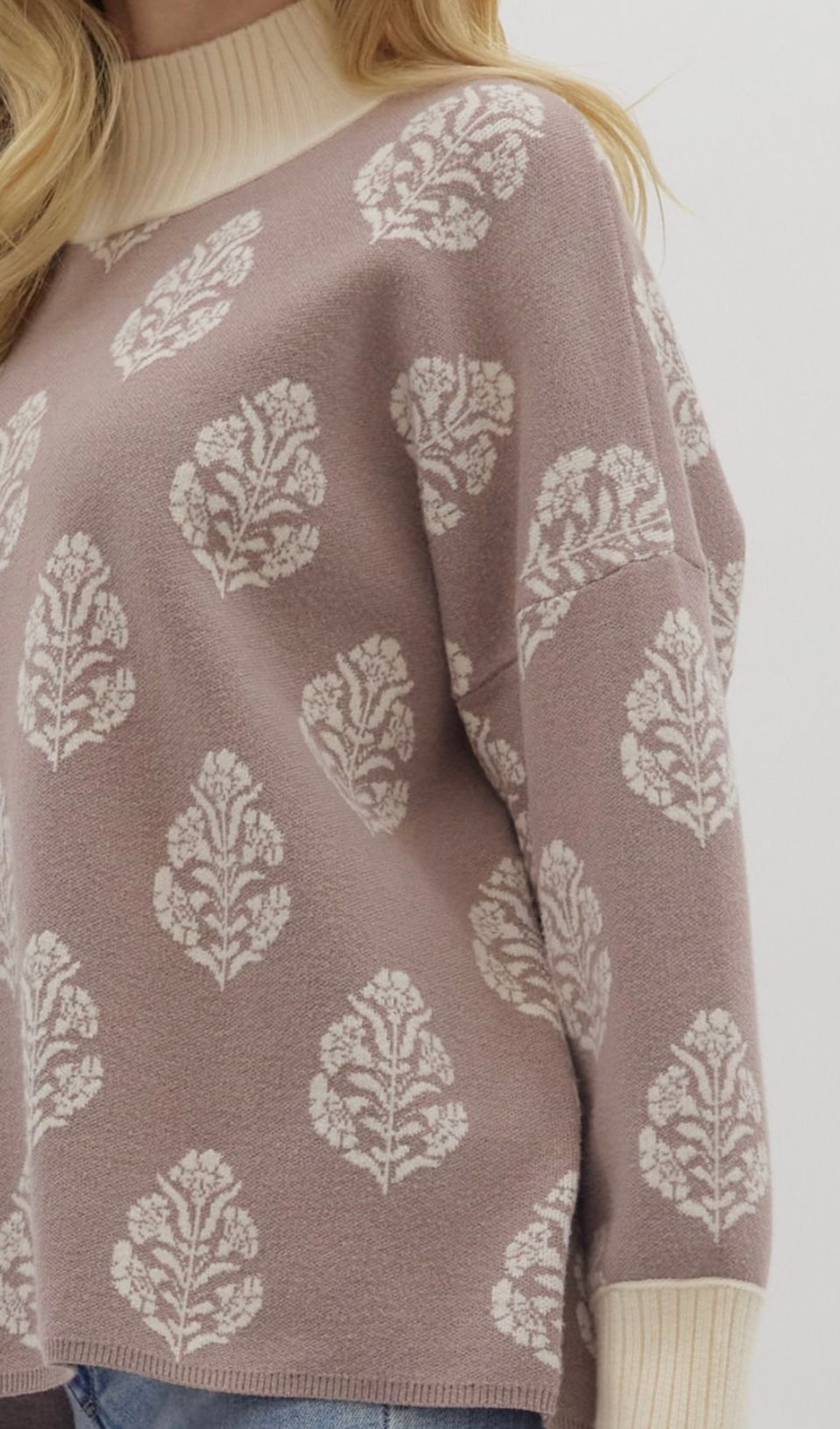 Mauve Leaf Sweater
