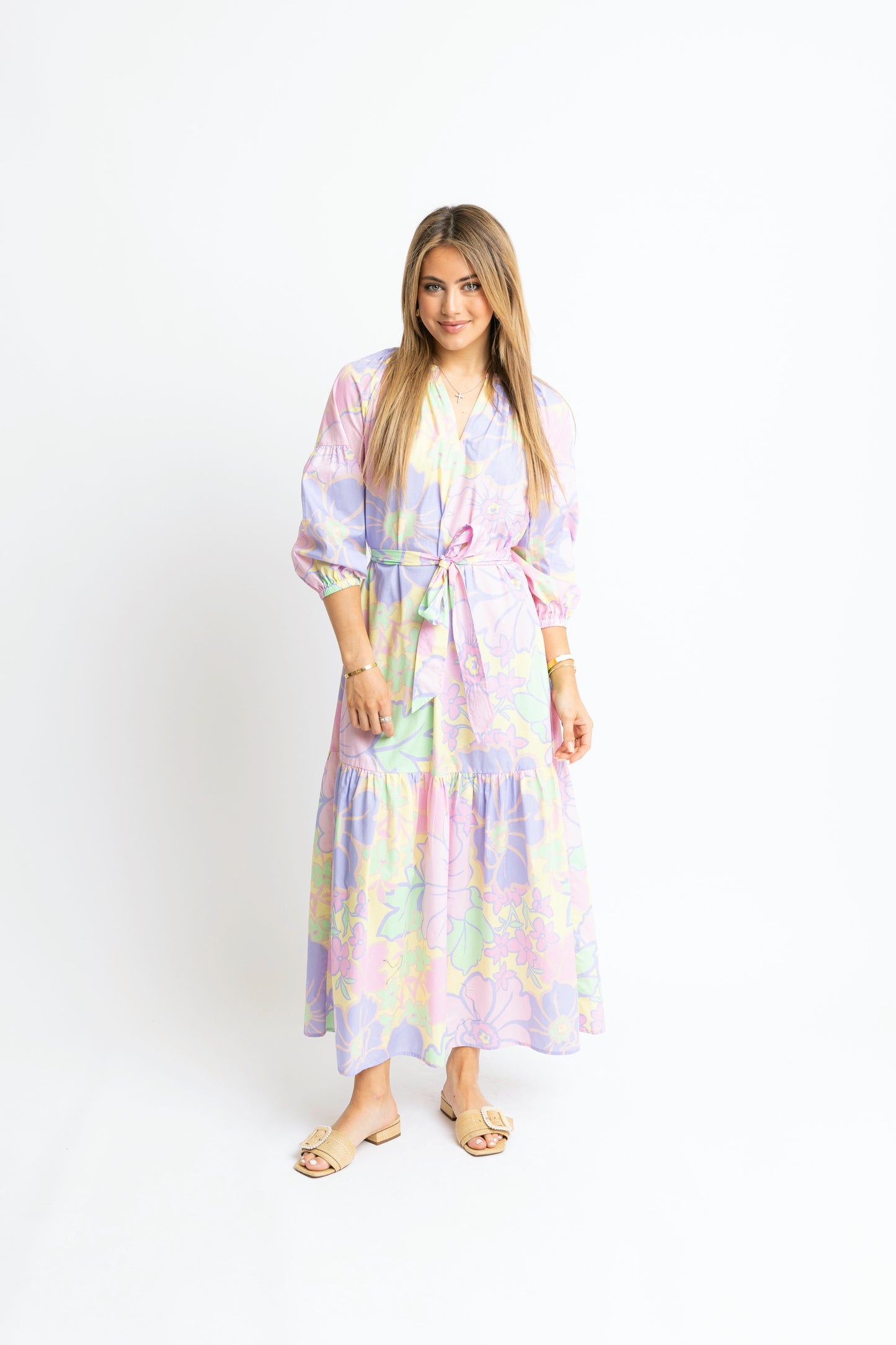 Pastel Floral Maxi Dress