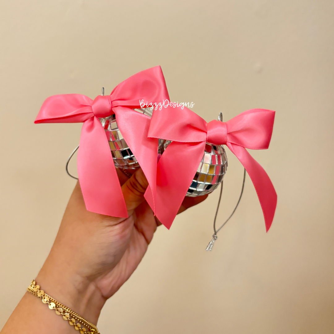 Pink Bow Disco Car Charms | Disco Car Charm | Coquette Car