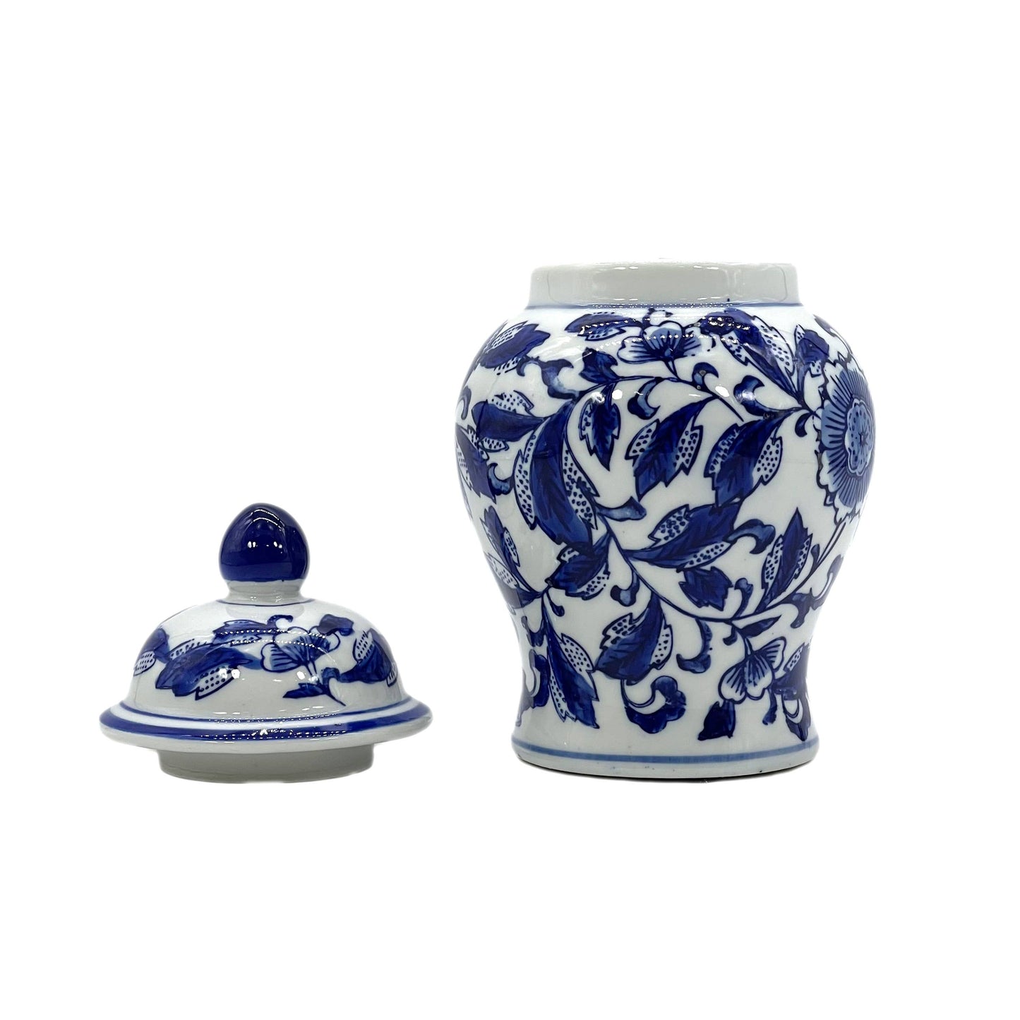 Small Chinoiserie Ceramic Decorative Tea & Ginger Jar 8"