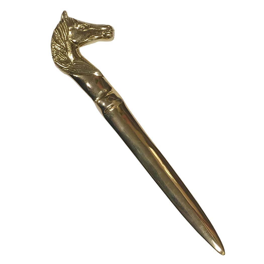 Solid Polished Brass Horse Head Letter Opener | Stationery