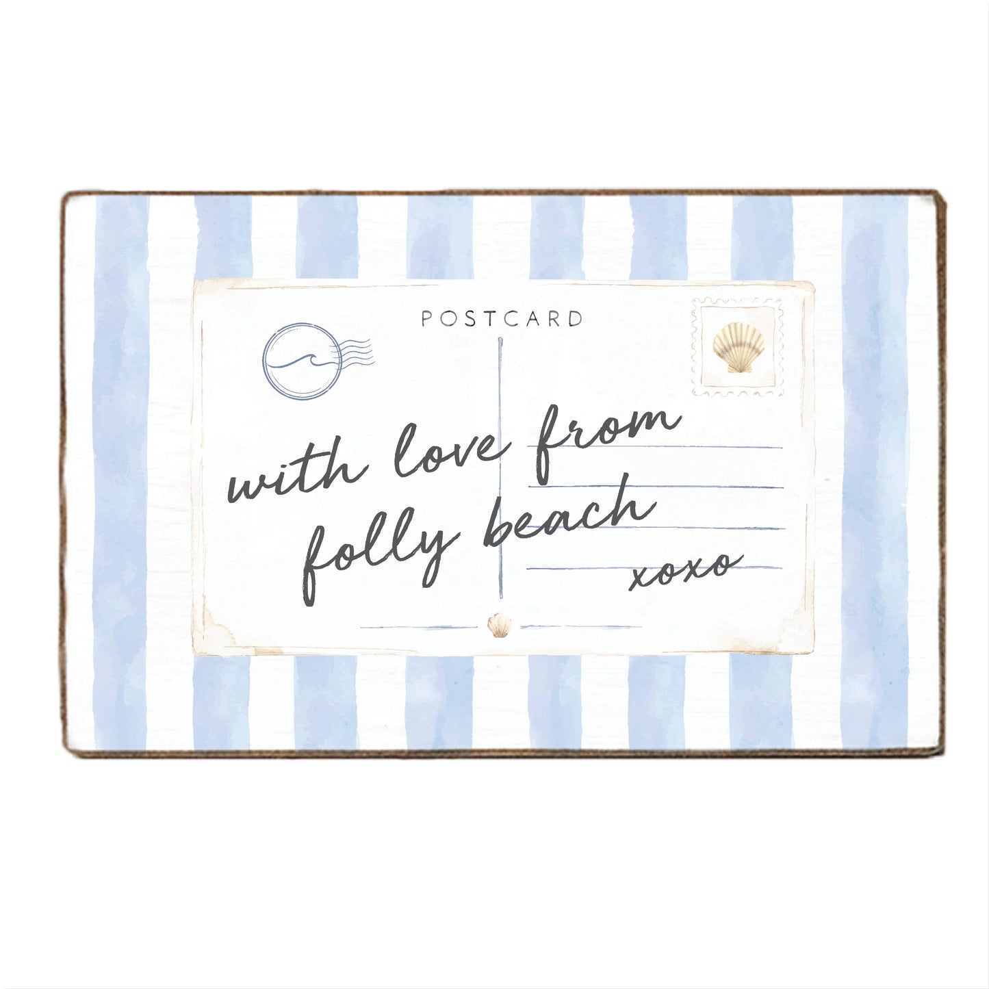 Coastal Postcard Personalized Block Sign | Coastal Decor