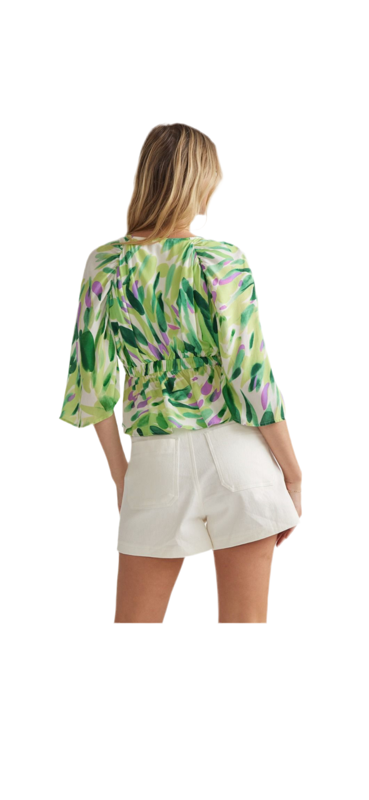 Green Loose Sleeve Blouse