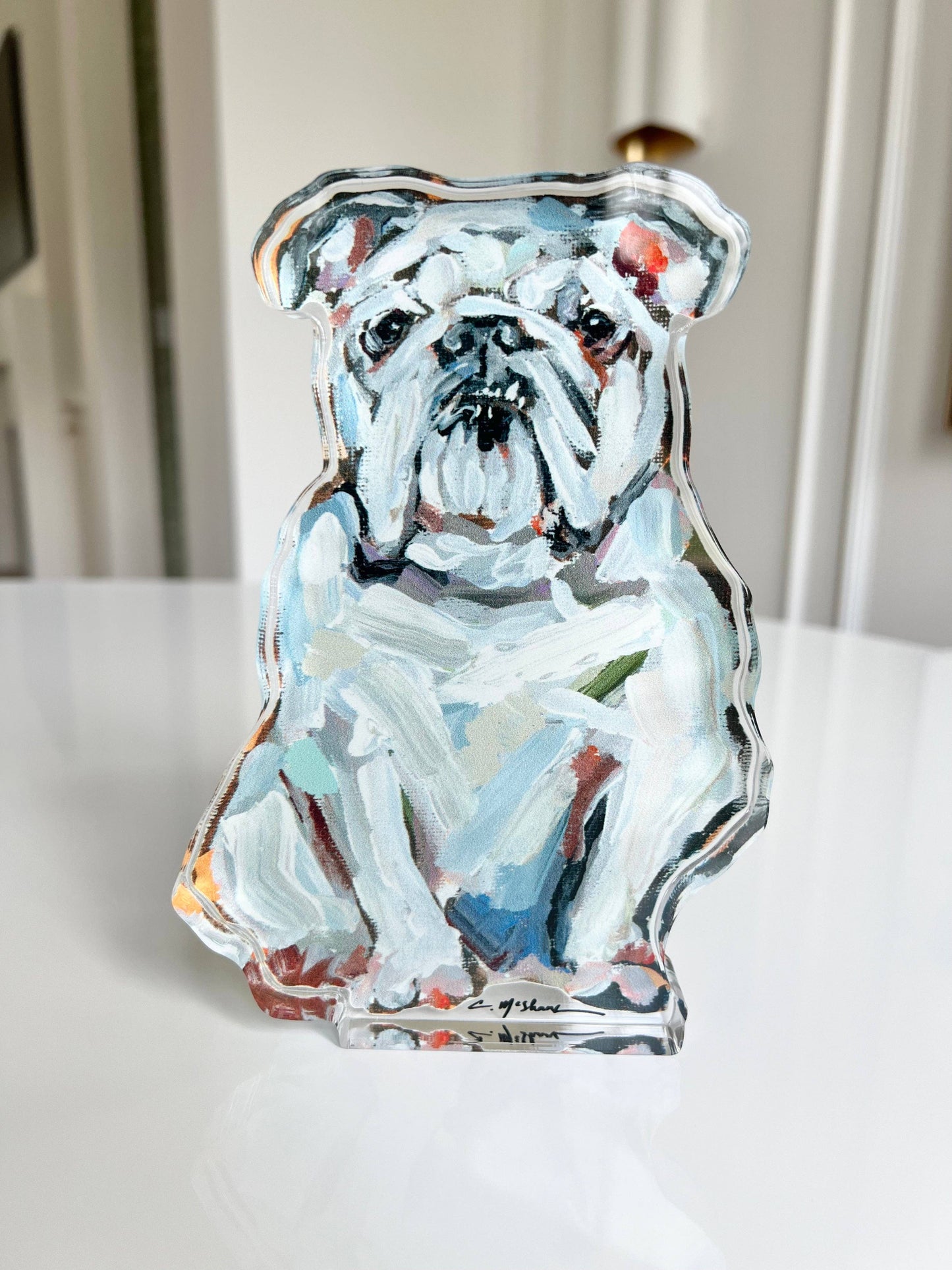 "English Bulldog White" acrylic