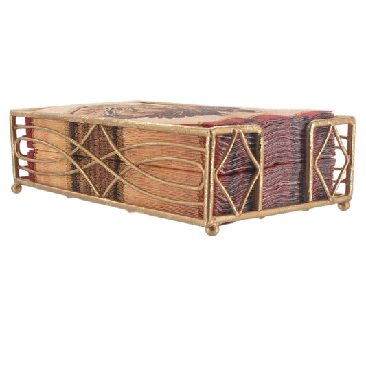 Paper Guest Towel Metal Caddy Wave Gold Leaf