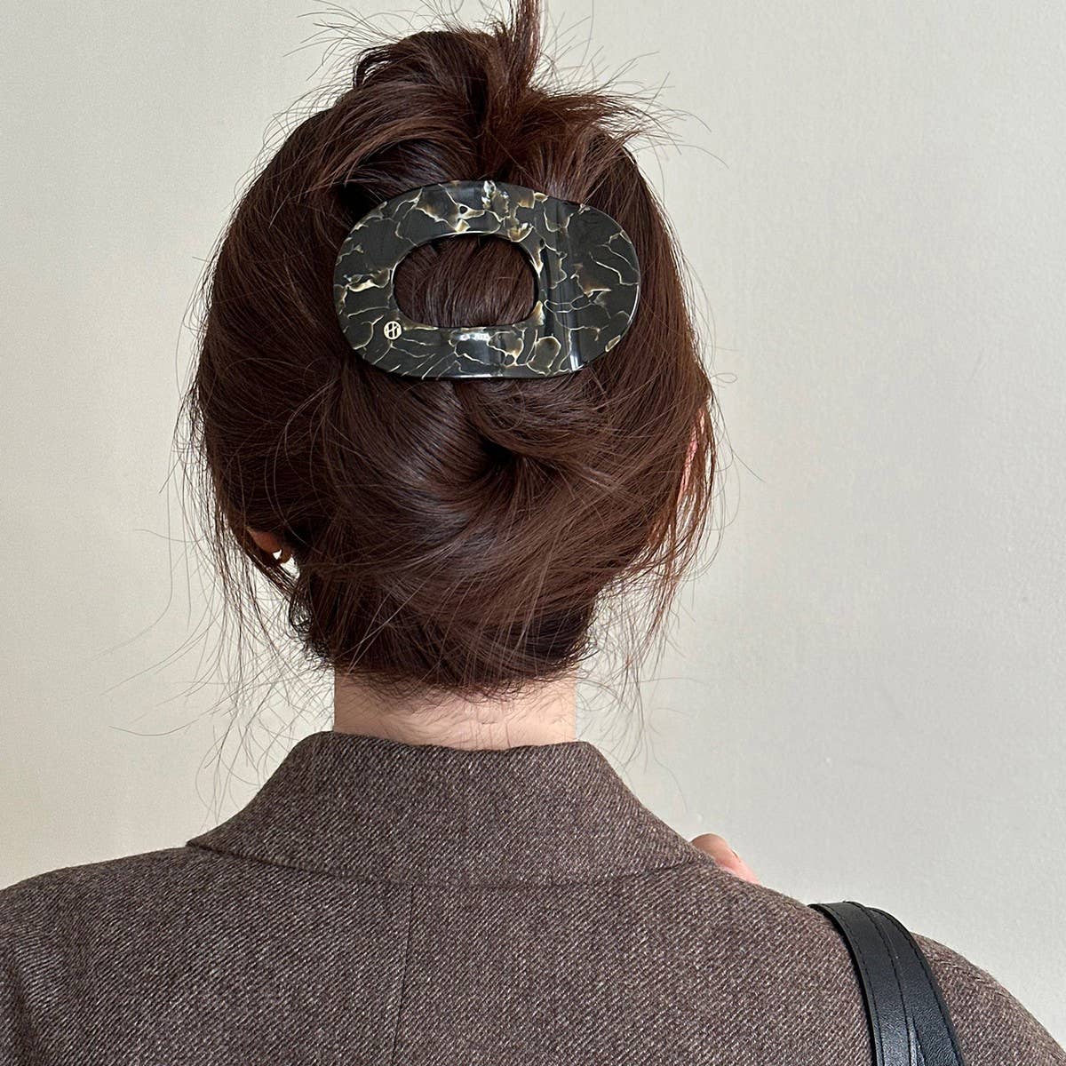 Oval Flat Hair Claw Lazy Retro Shark Clip_CWAHA08044