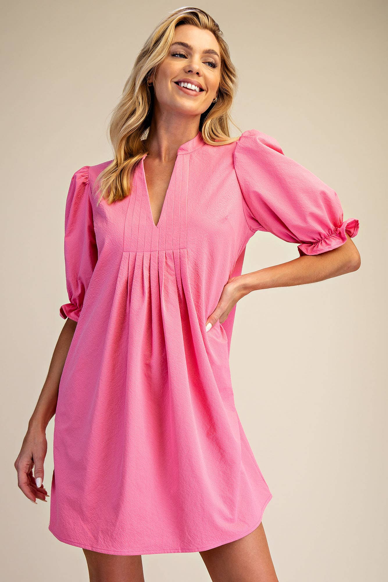 Puff Sleeve Mini Dress