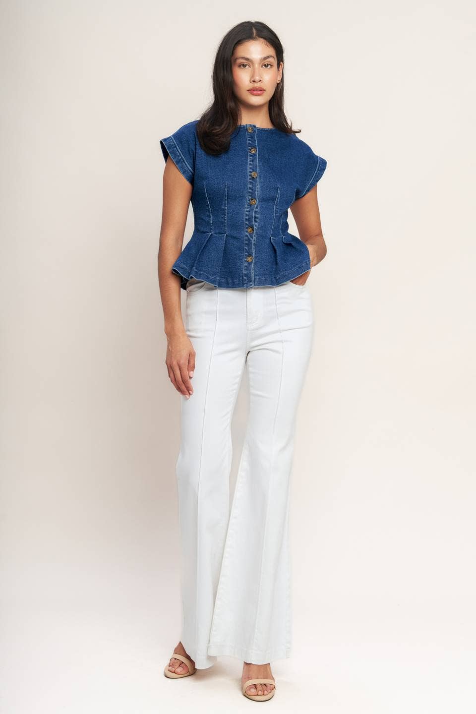 A washed denim top - IT14088
