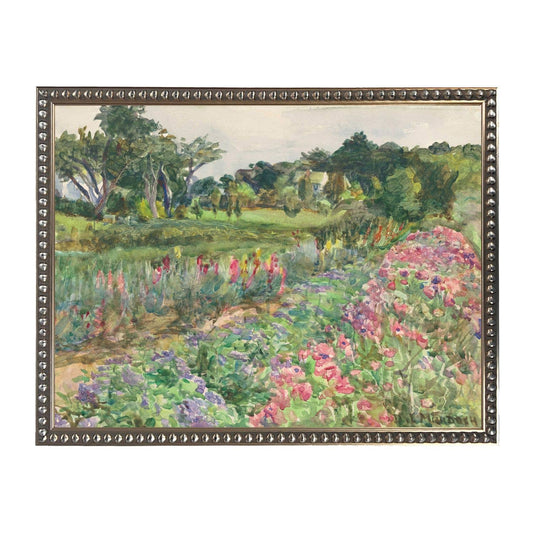 Vintage watercolor flowers scene