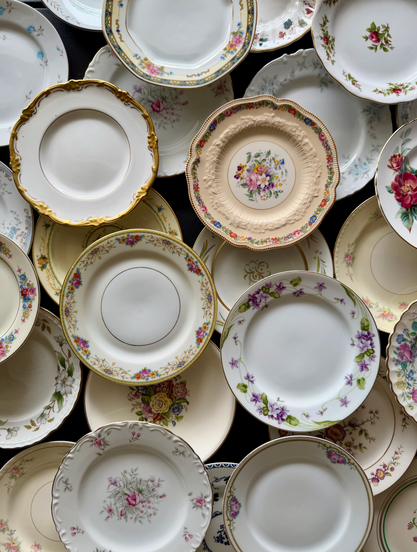 Vintage Mismatched China Dessert Plates