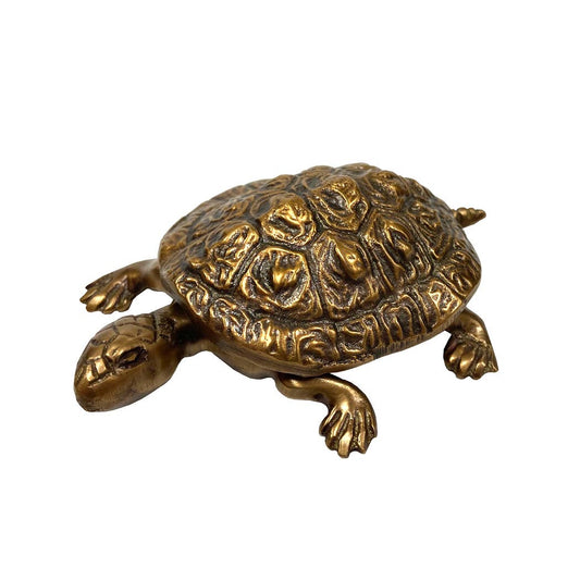 Antiqued Brass Turtle Box Tabletop Desk Decor | Home accents