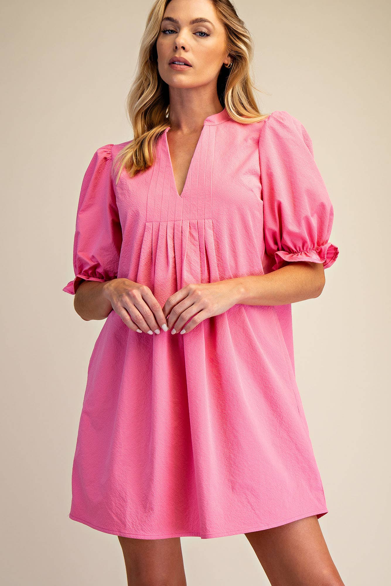 Puff Sleeve Mini Dress