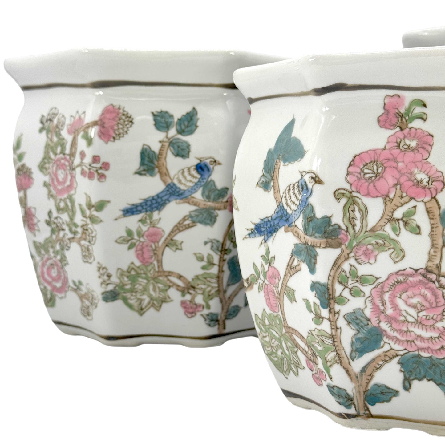 Set of 3 - 7.5"/10"/13" Ceramic Chinoiserie Multi Floral