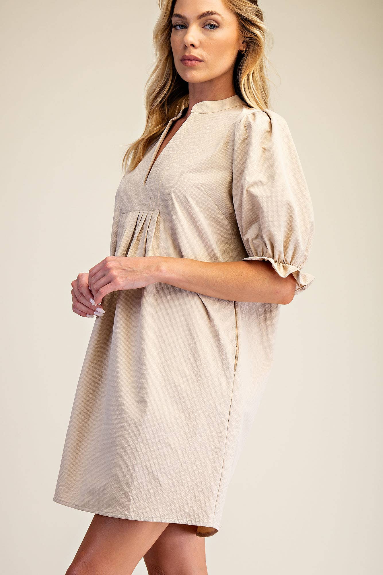 Puff Sleeve Mini Dress
