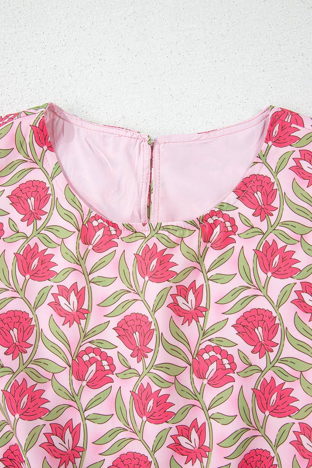 Floral Print Puffy Cropped Tank and Mini Skirt Set