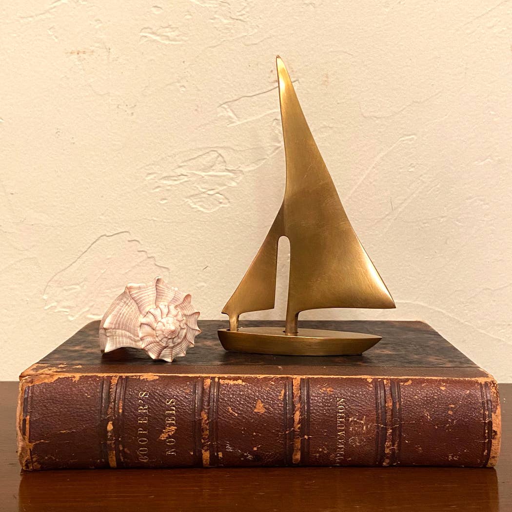 Antiqued Brass Sailboat Paperweight | 5-1/4" | Home Accents