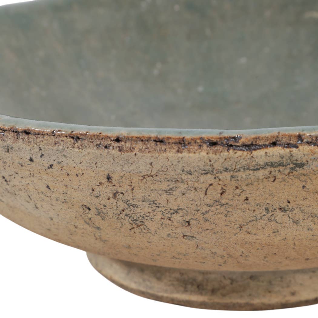 Decorative Bowl - Green/Brown Terracotta Two-Tone, 12 in.