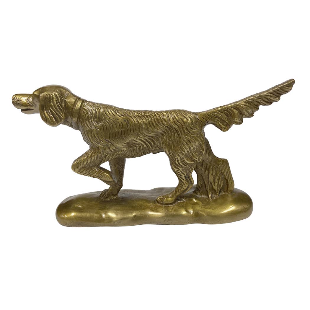 Solid Brass Pointer Dog Paperweight | 6” | Home accents