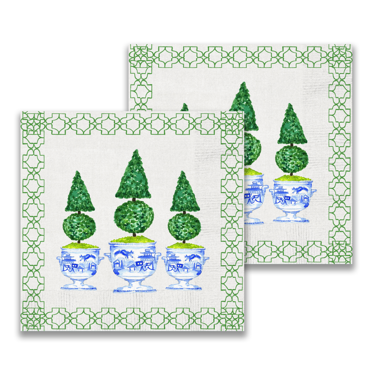 French Topiary Cocktail Napkin