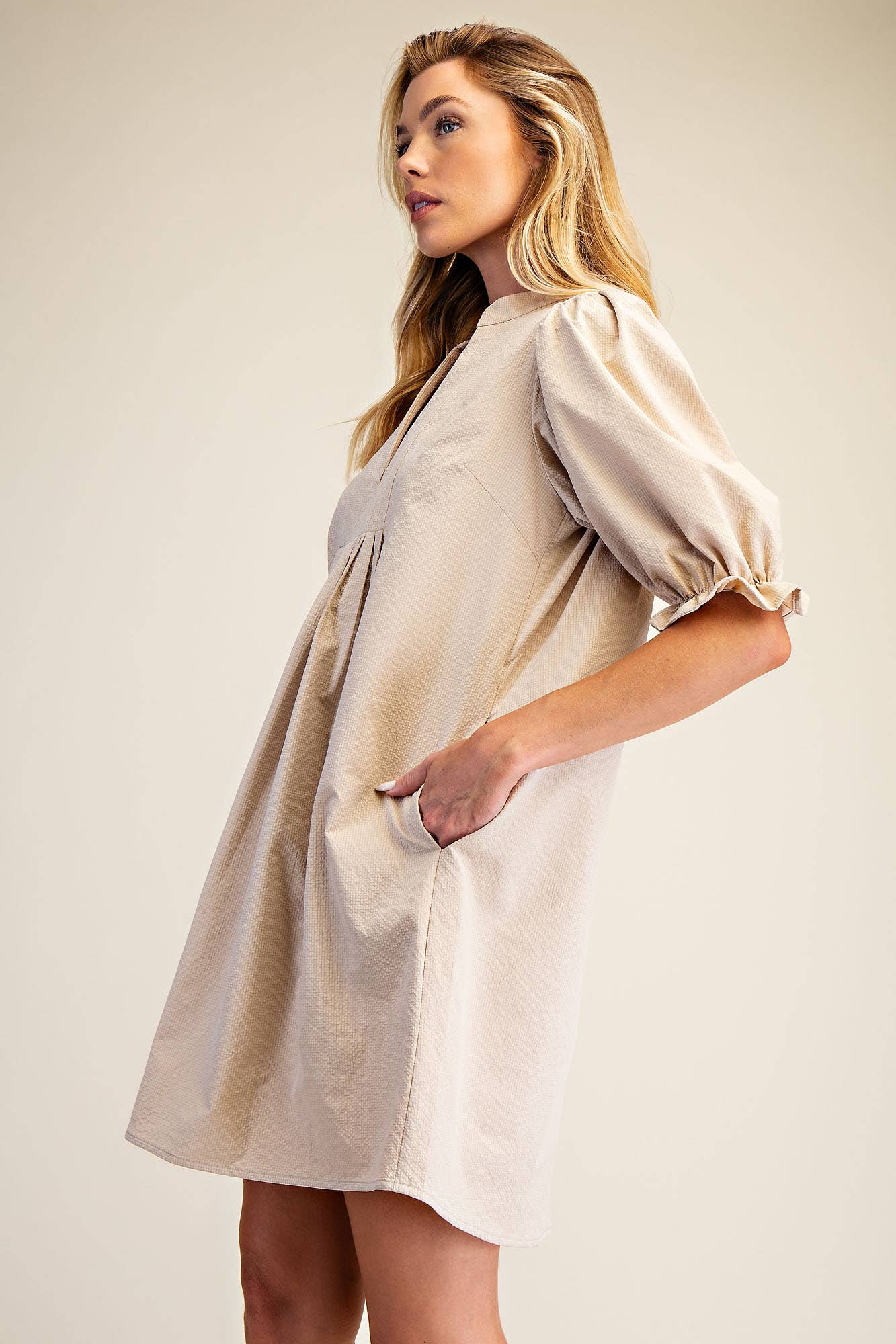 Puff Sleeve Mini Dress