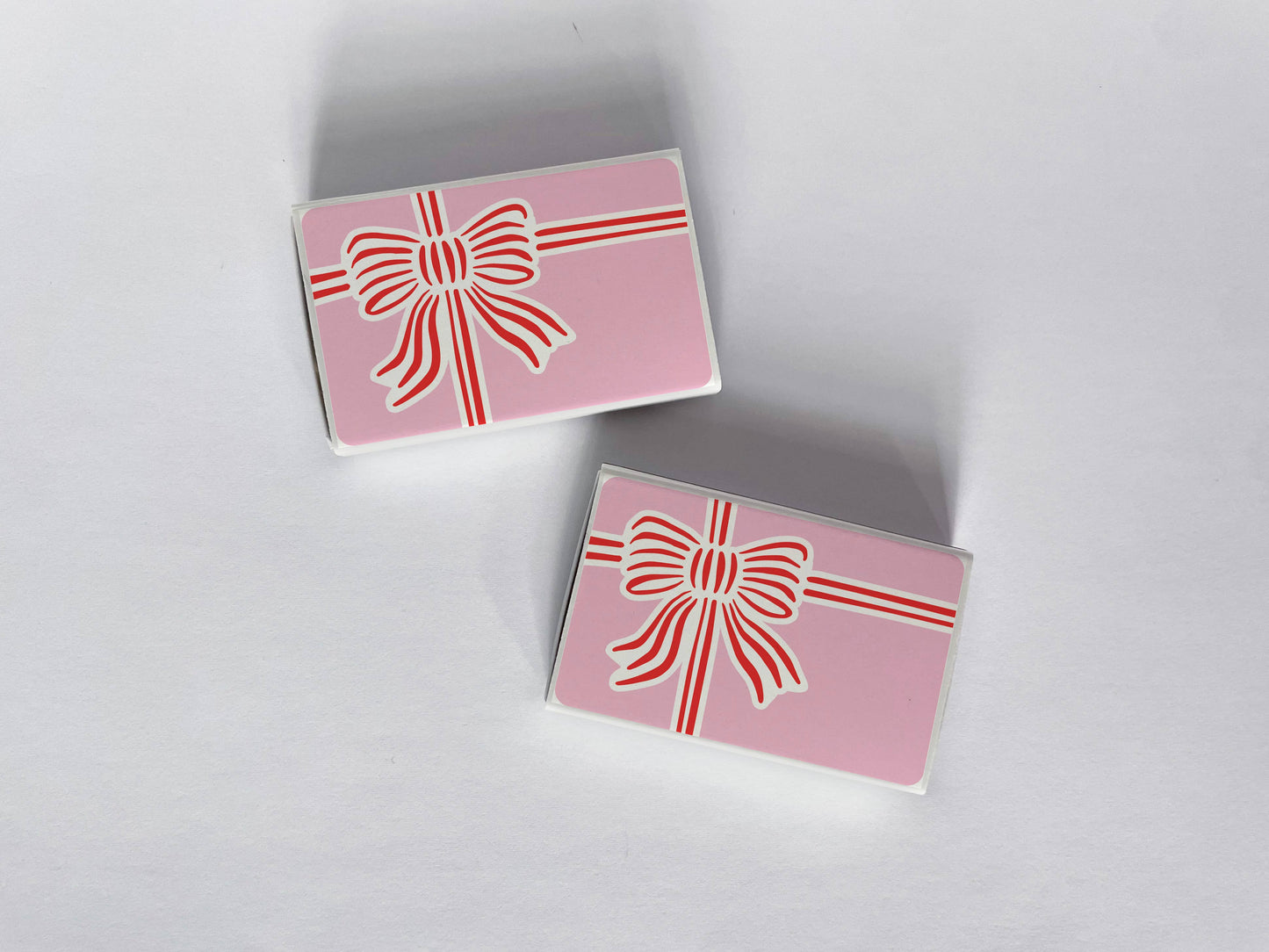 Red and Pink Stripe Bow Matchbook