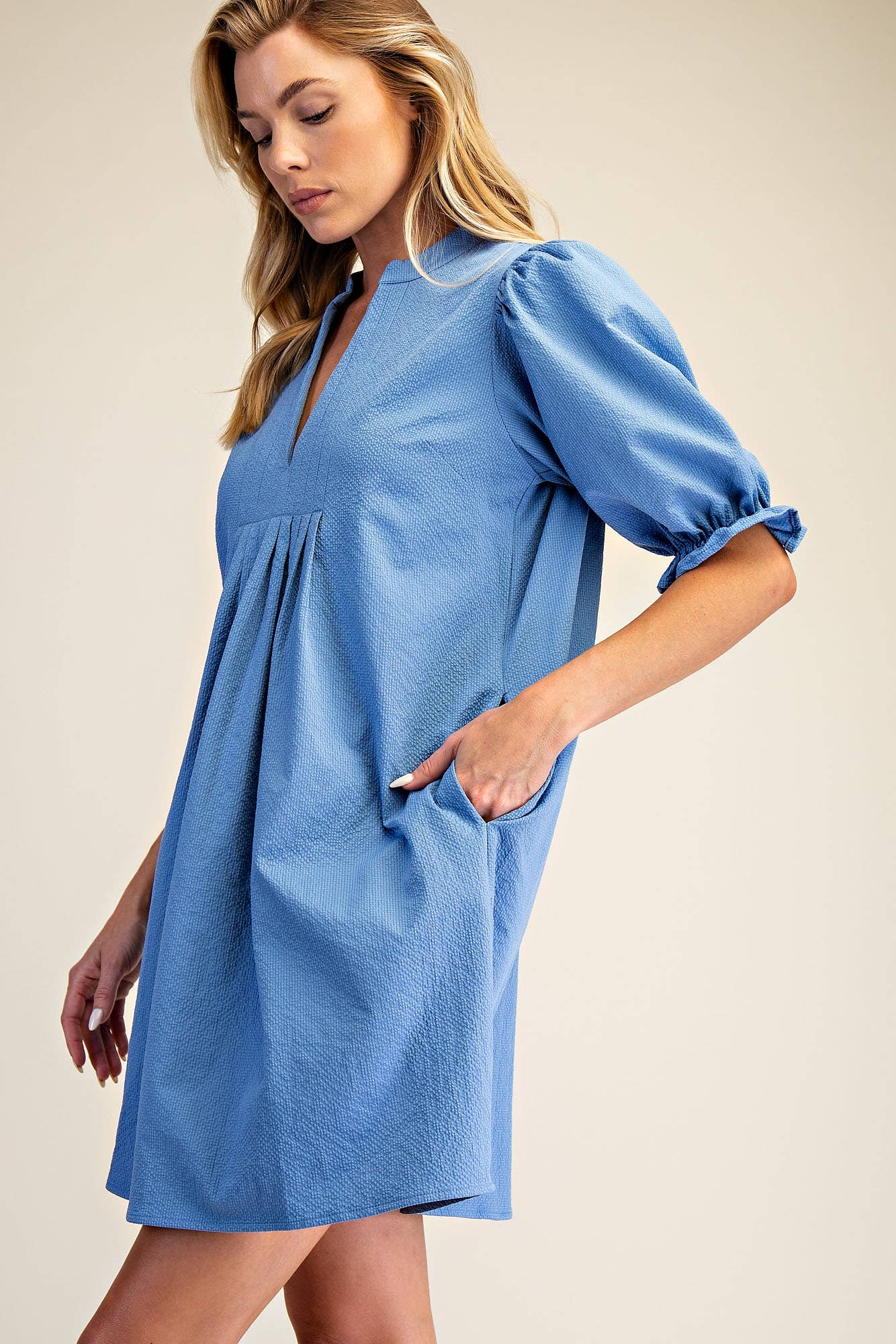 Puff Sleeve Mini Dress