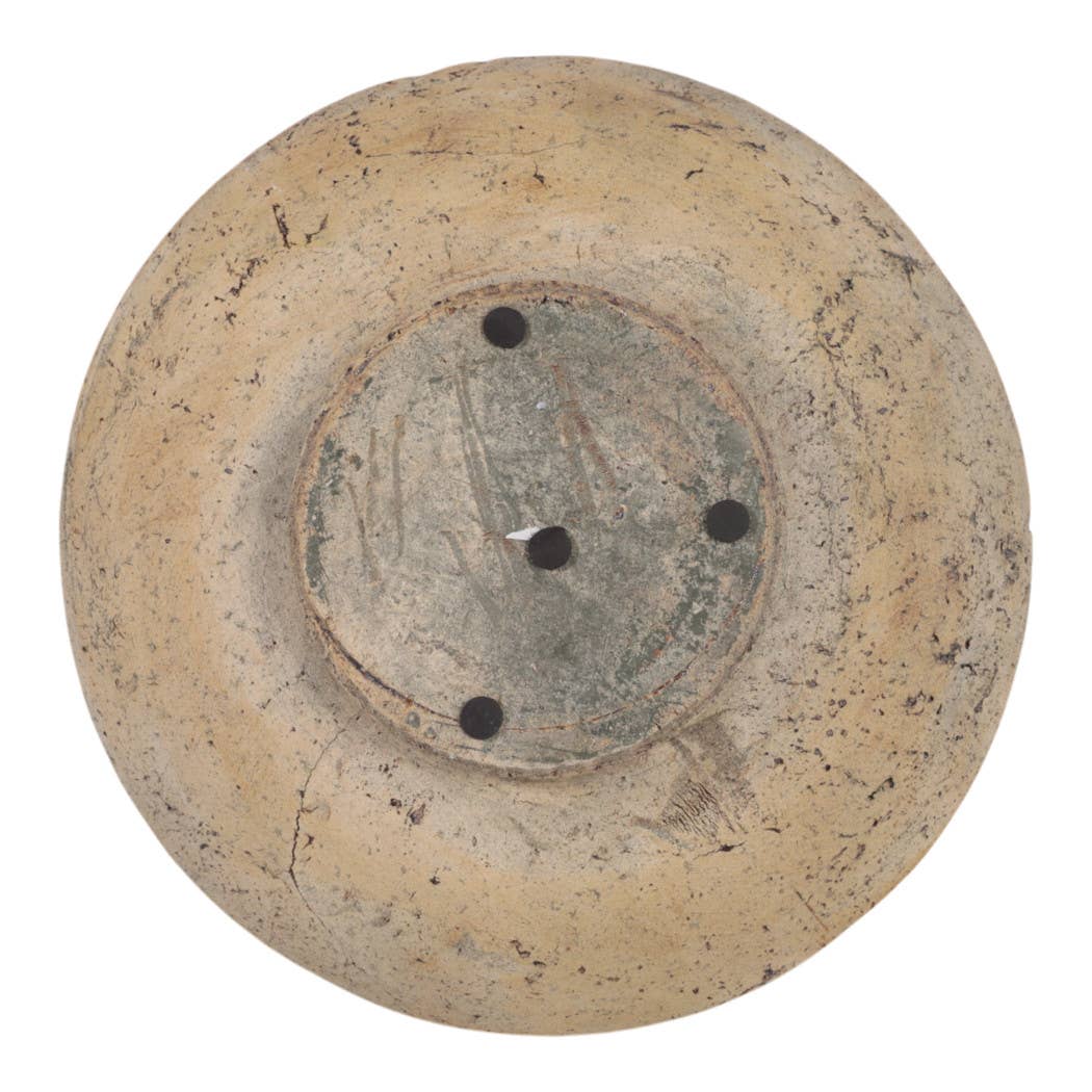 Decorative Bowl - Green/Brown Terracotta Two-Tone, 12 in.