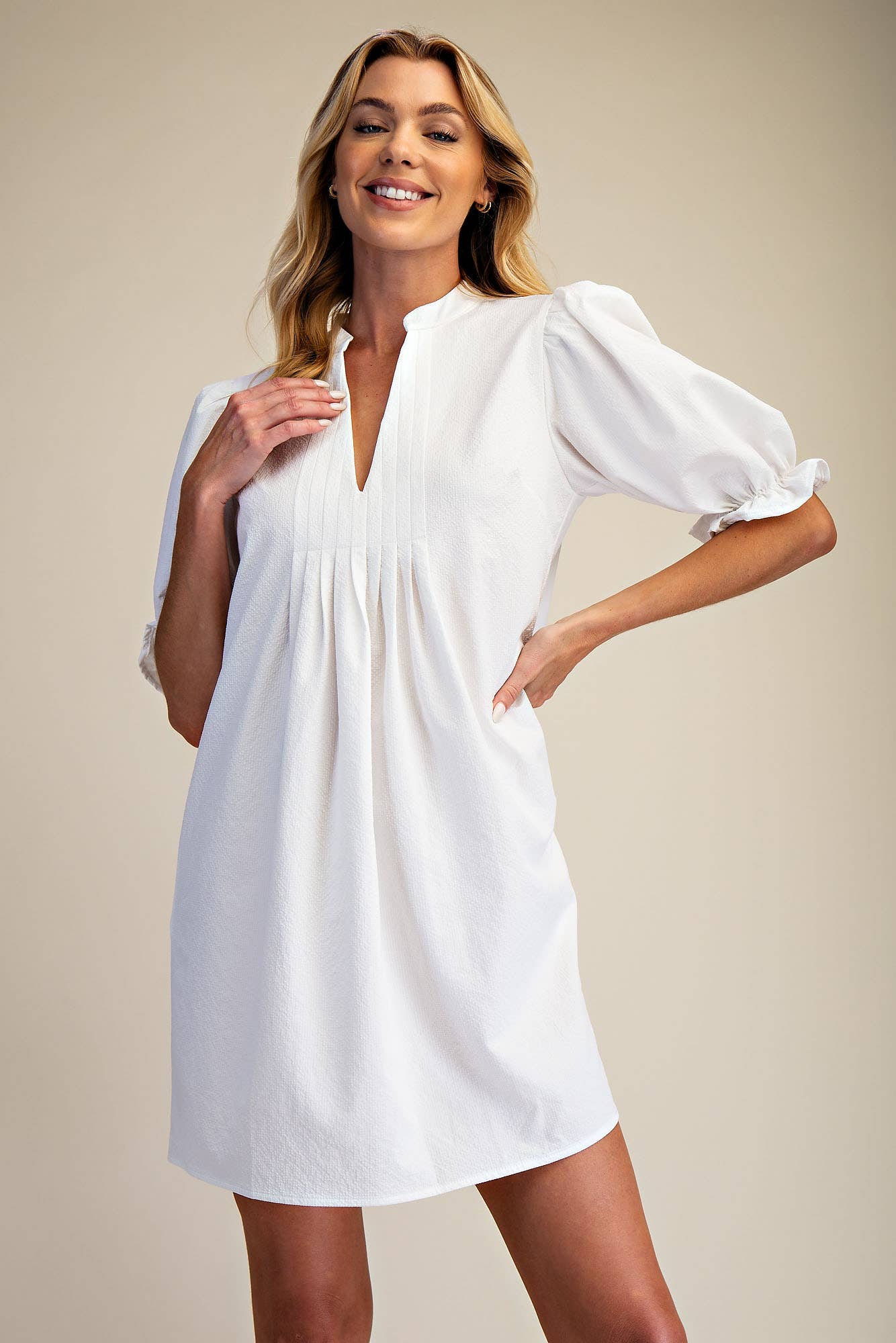 Puff Sleeve Mini Dress
