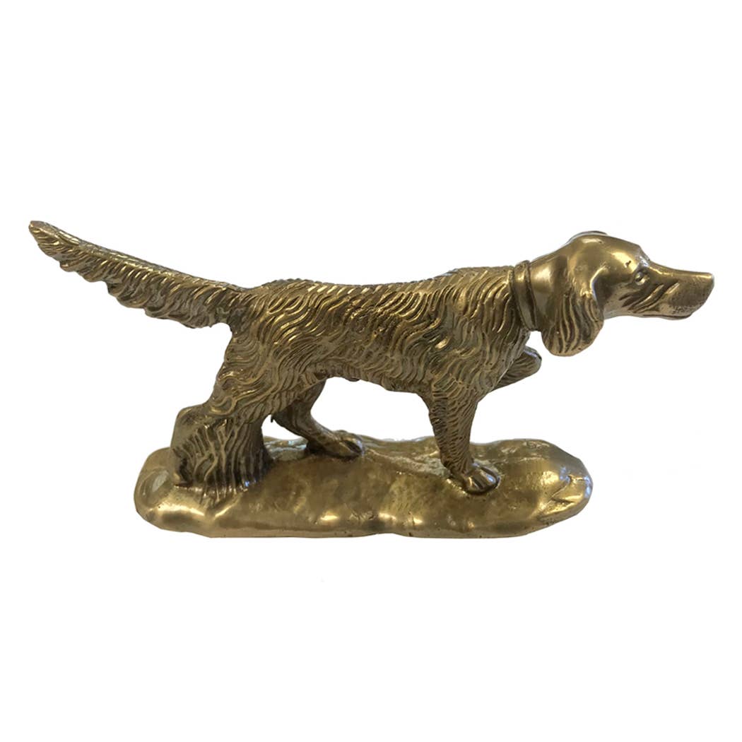 Solid Brass Pointer Dog Paperweight | 6” | Home accents