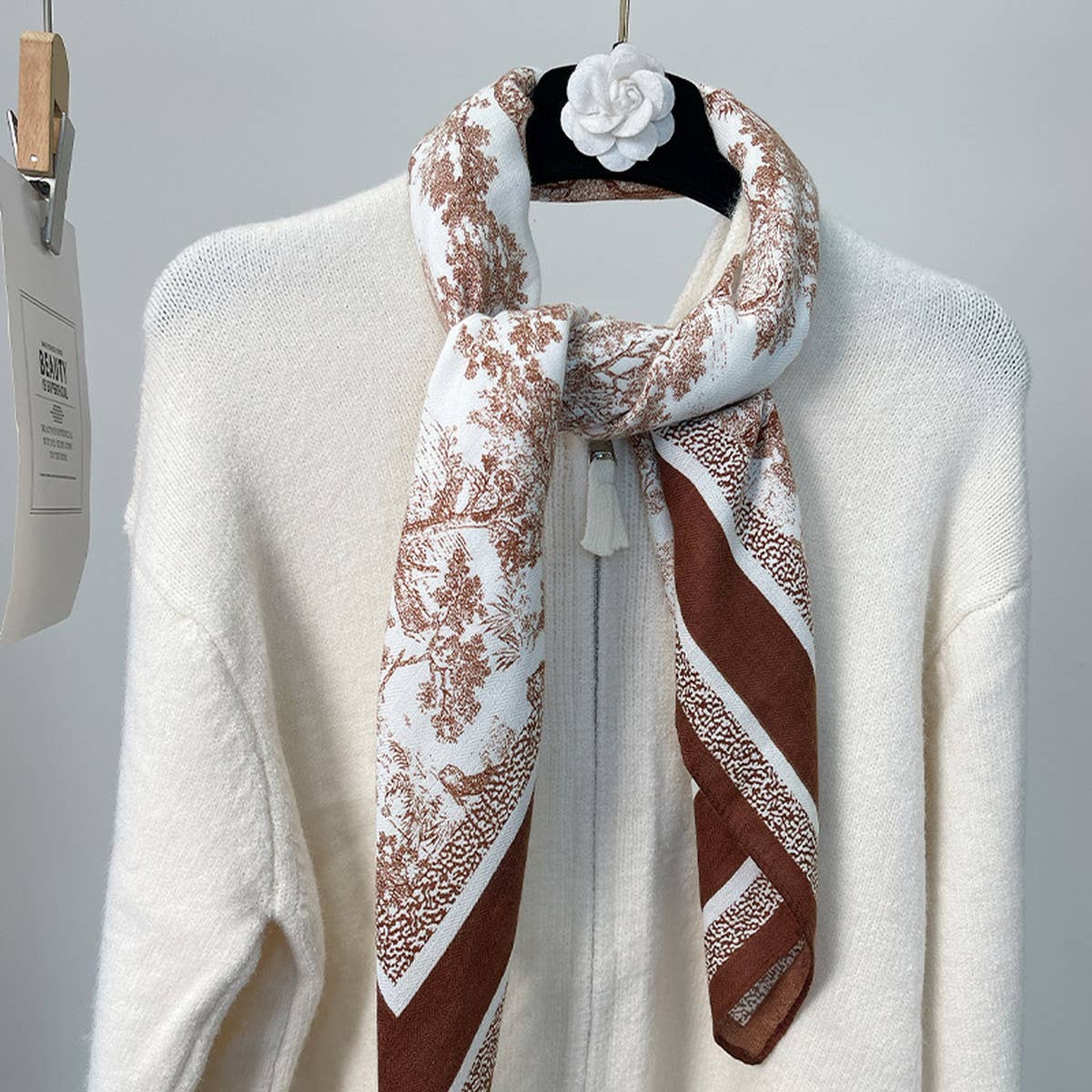 Ink Art Velvet Scarf – Winter Square Shawl 90cm_CWASC0888