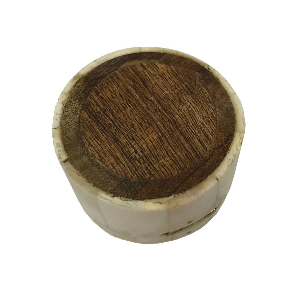 Horse Head Design Round Jewelry - Trinket Bone Box, 2-1/4"