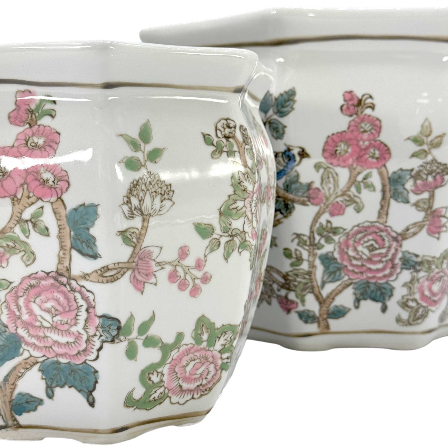 Set of 3 - 7.5"/10"/13" Ceramic Chinoiserie Multi Floral