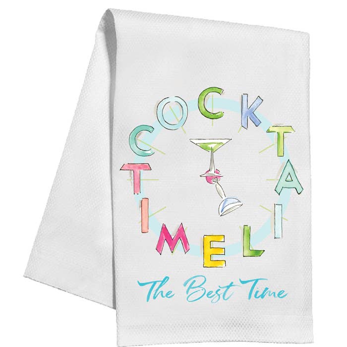 Handpainted Cocktail Time The Best Time Kitchen Towel