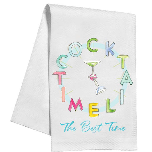 Handpainted Cocktail Time The Best Time Kitchen Towel