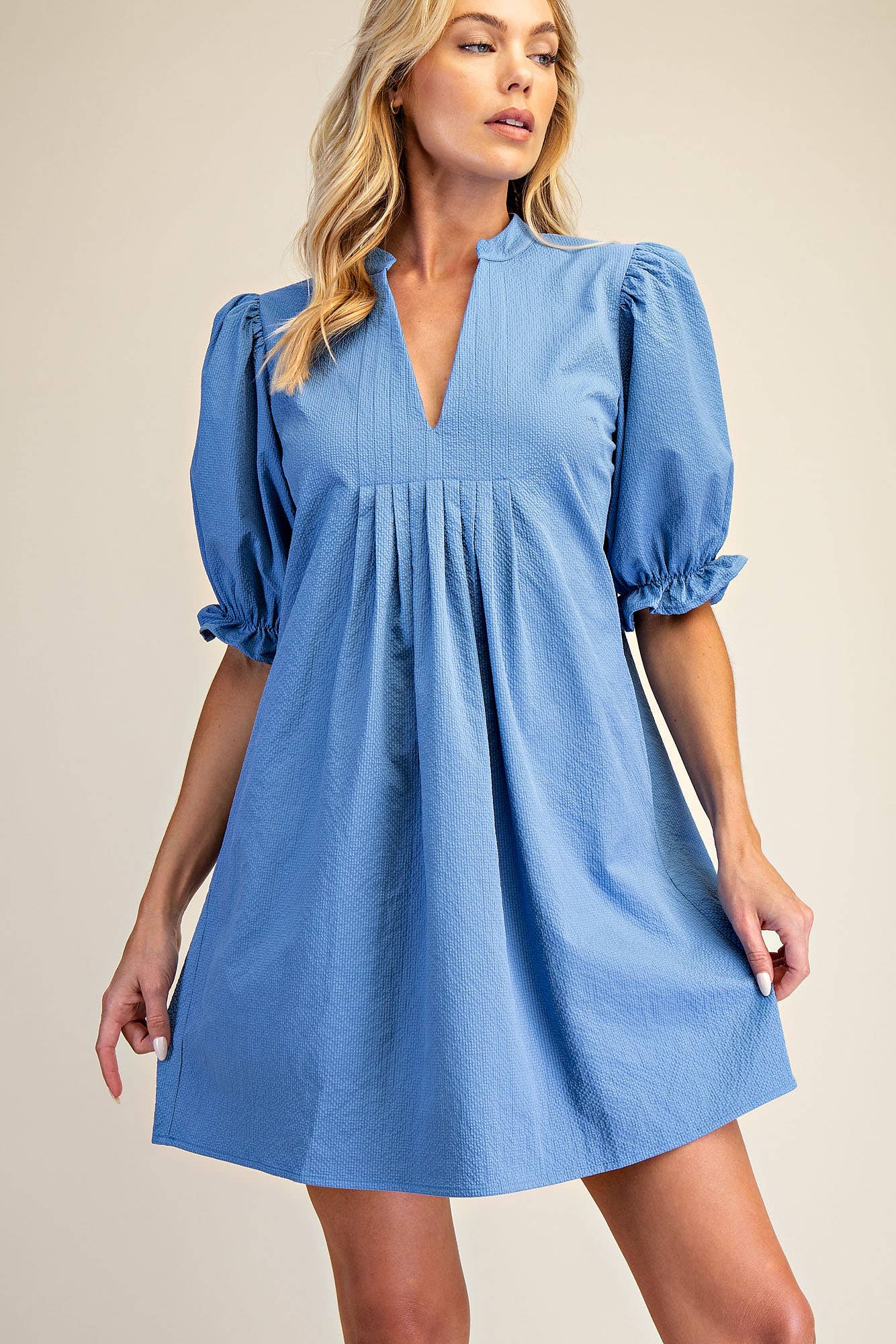 Puff Sleeve Mini Dress
